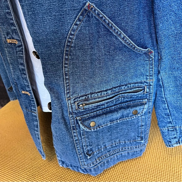 Ralph Lauren jeans utility barn denim artists jacket coat lovely shape! M - Picture 4 of 14
